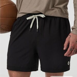 Vuori Men's Black Athletic Shorts with White Drawstring